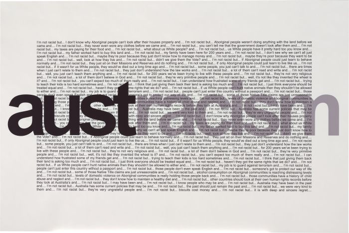 Vernon Ah Kee, 'Austracism', 2003. Prints, digital print, printed in colour inks, from digital file, 120.0 x 180.0 cm. National Gallery of Australia, Canberra